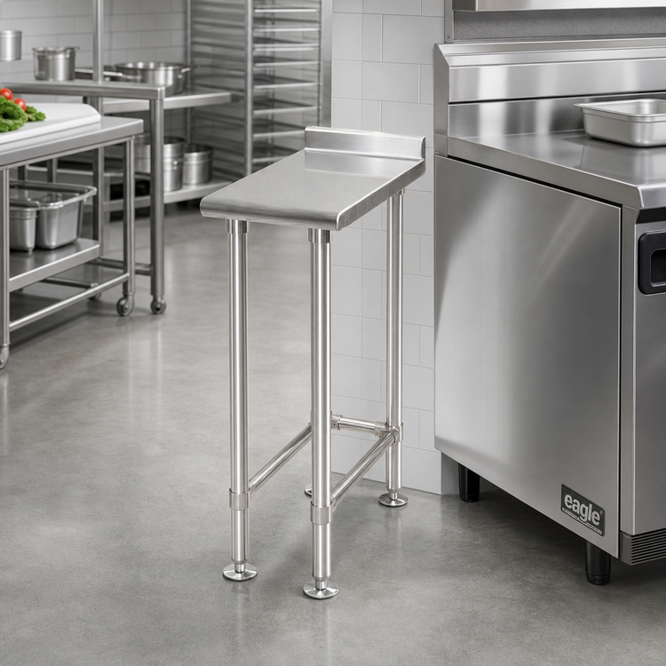 Product image #2 for Eagle Deluxe Series 12 Inch x 30 Inch Stainless Steel Filler Table with 1-1/2 Inch Rear Upturn