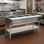 Thumbnail image #2 for Eagle Group AWTP4-NG-1 Natural Gas Water Bath Hot Food Table, Open Base, 63-1/2 x 30-1/2 Inch, 8-Opening