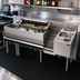 Thumbnail image #3 for Krowne Zero-Step 68-Inch Underbar Beverage Workstation with Center Ice Bin, 10-Circuit Cold Plate, Dump Sink, and Speedrail