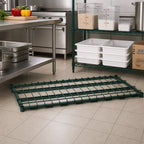 Thumbnail image #2 for Metro Super Erecta 1860DRK3 60" x 18" Lift-Off Wire Deck Dunnage Shelf, Green Epoxy-Coated Steel, 1000 lb. Capacity
