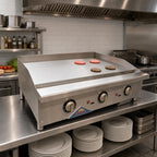 Thumbnail image #3 for Comstock-Castle CS-G60-TH 60-Inch Heavy-Duty Countertop Gas Griddle with 1-Inch Polished Steel Plate, Thermostat and Safety Pilot Controls