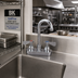 Thumbnail image #2 for BK Resources OptiFlow Heavy Duty Splash Mount Solid Body Faucet with 3-Inch Gooseneck Spout, 4-Inch Centers