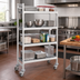 Thumbnail image #2 for Fermostock 4-Tier Mobile Polymer Shelving Unit with Removable Inserts, 26 in. W x 14 in. D x 71 in. H