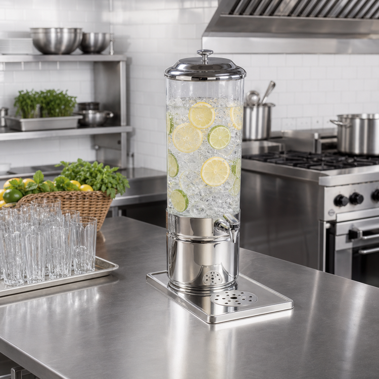 Product image #2 for Single 2 Gallon Beverage Dispenser with Polycarbonate Reservoir and Stainless Steel Base