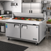 Thumbnail image #2 for Everest Refrigeration 59-1/8 Inch Two-Section Sandwich Prep Table with Rear-Mounted Self-Contained Refrigeration and 16-Pan Top