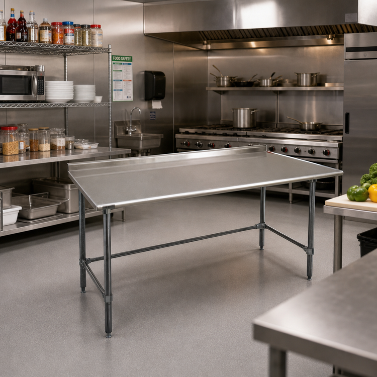 Product image #2 for Eagle BlendPort® Budget Series 60" x 24" Stainless Steel Work Table with Rear Upturn and Galvanized Base