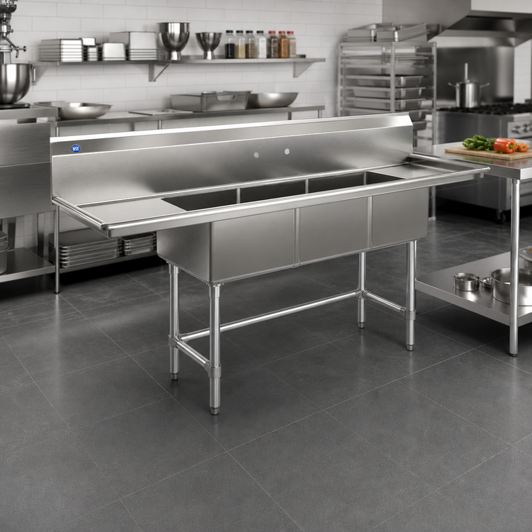 Product image #2 for Eagle Group BlendPort® BPFE Series Economy 1-Compartment Sink with Left Drainboard, 18" x 18" Bowl