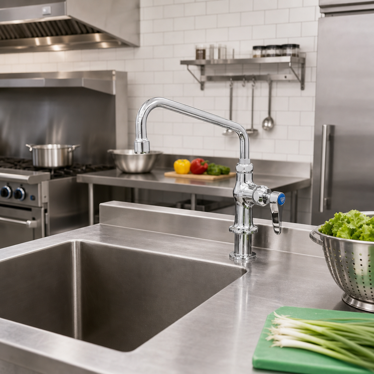Product image #2 for Single Pantry Deck-Mount Faucet with 8-Inch Swivel Spout and Lever Handle