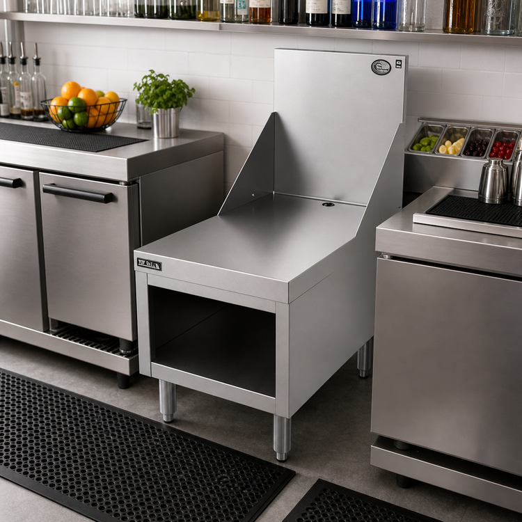 Product image #2 for Top Shelf Freestanding Underbar Blender Stand with Flat Work Top, 24 Inch Stainless Steel