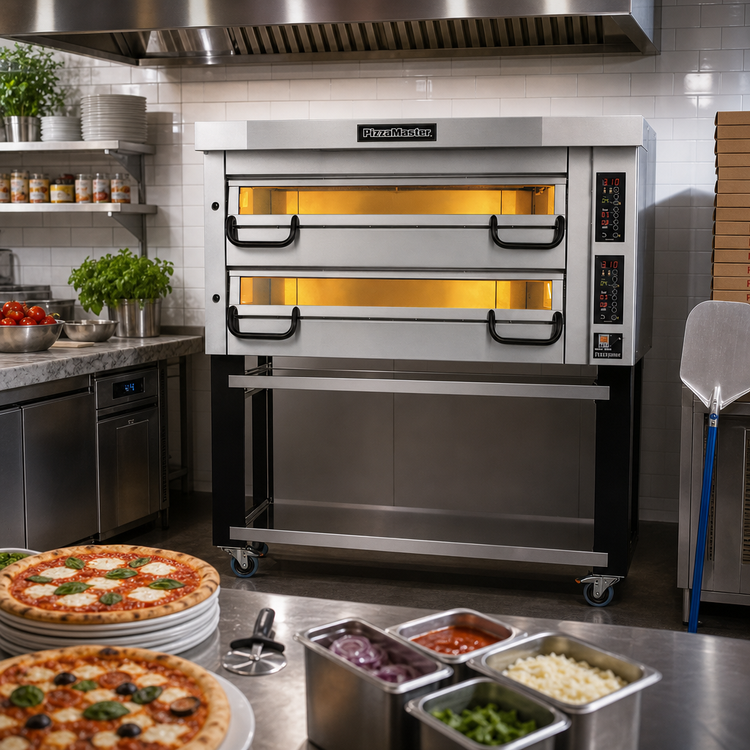 Product image #2 for PizzaMaster PM 942ED Two-Deck Electric Pizza Deck Oven with Ceramic Clay Stones