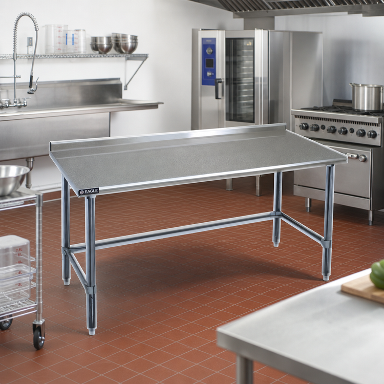 Product image #2 for Eagle Group Spec-Master 48 Inch x 24 Inch Stainless Steel Work Table with 1-1/2 Inch Rear Upturn