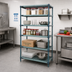 Thumbnail image #2 for Quantum Stationary 5-Tier Wire Plastic Mat Shelving Unit, 54 x 21 x 86 Inches, Green Epoxy Antimicrobial Finish