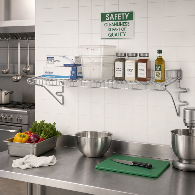 Product image #2 for Snap-n-Slide Wall-Mounted Wire Shelf, 48-Inch W x 12-Inch D, 140 lb. Capacity
