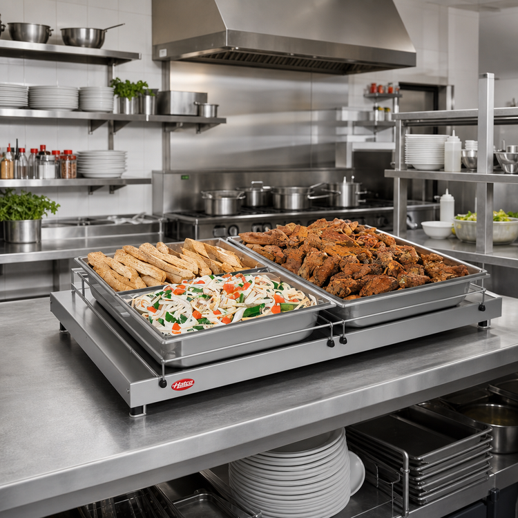 Product image #2 for Hatco Glo-Ray Freestanding Heated Shelf, 54 Inch W x 7-3/4 Inch D, Stainless Steel Top
