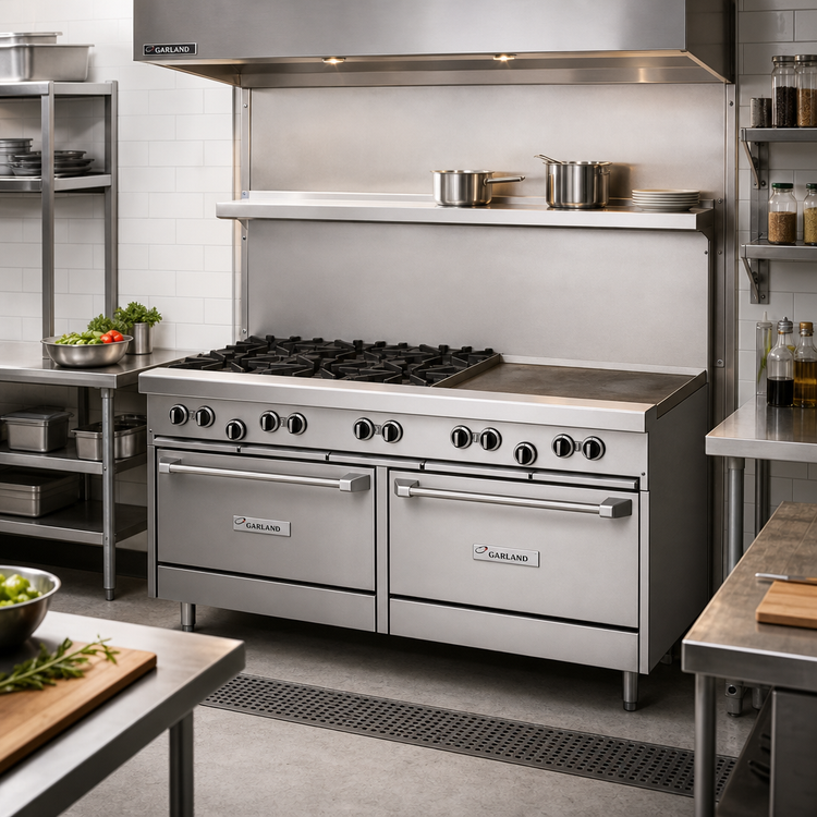 Product image #2 for Garland US Range U Series 60-Inch Gas Restaurant Range with 1 Griddle and 2 Standard Ovens