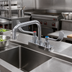 Thumbnail image #2 for Advance Tabco Heavy-Duty Deck-Mounted Manual Faucet with 6-Inch Swivel D-Style Spout, 4-Inch O.C.