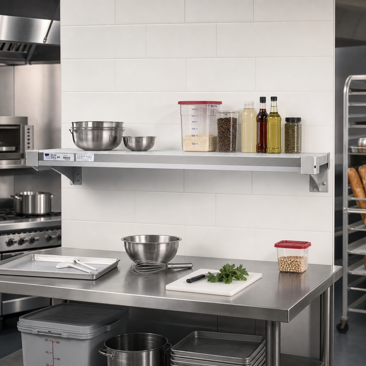 Product image #3 for New Age Adjust-A-Shelf Solid Brute Series Aluminum Shelf, 72"W x 20"D, 800 lb Capacity