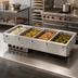 Thumbnail image #2 for Vollrath Four-Well Drop-In Hot Food Well with Marine Grade Stainless Steel Wells, Thermostatic Controls, Wet Operation, Manifold Drain, 120V