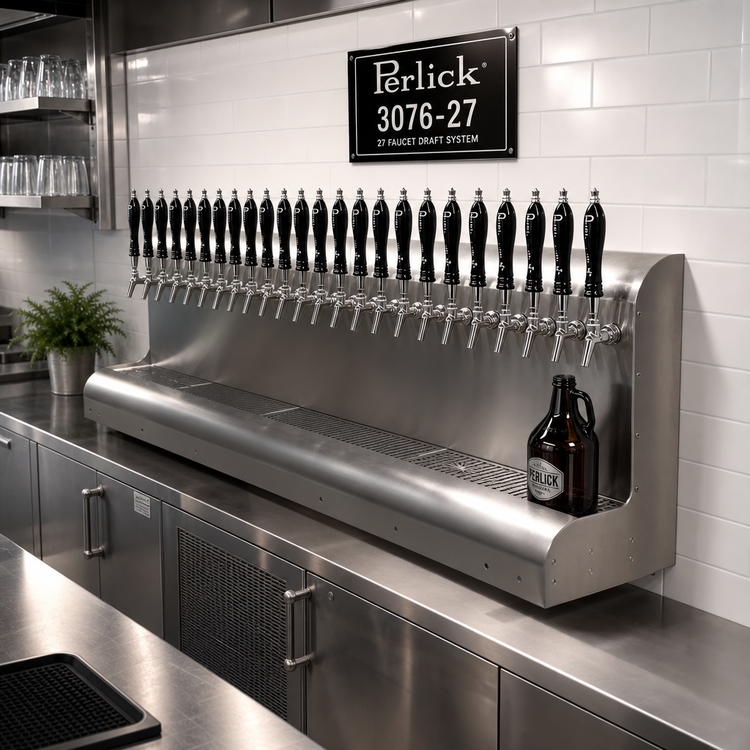 Product image #2 for Perlick 3076-27 Modular Wall Mount Air-Cooled Draft Beer Dispensing Tower with 27 Faucets