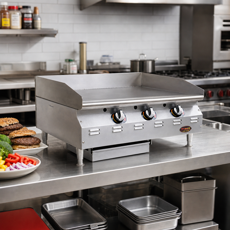 Product image #2 for Eagle RedHots Chef's Line Countertop Natural Gas Griddle, 15-Inch Wide, Smooth Steel Plate