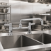 Thumbnail image #2 for Equip 8-Inch Centers Deck Mount Mixing Faucet with 16-Inch Swing Nozzle and Lever Handles
