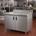 Thumbnail image #2 for Advance Tabco Special Value Series Economy Enclosed Work Table with Cabinet Base and Hinged Doors, 84 x 30 Inches, 5-Inch Backsplash