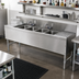 Thumbnail image #2 for Advance Tabco Prestige 4-Compartment Stainless Steel Underbar Sink Unit with Left and Right Drainboards and 2 Faucets, 96-Inch Wide
