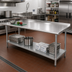 Thumbnail image #2 for Advance Tabco 144-Inch x 36-Inch 304 Stainless Steel Work Table with 1-1/2-Inch Rear Up-Turn, Galvanized Undershelf and Legs