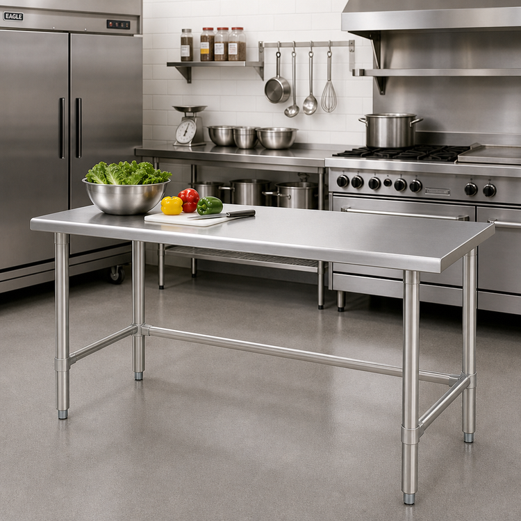 Product image #2 for Eagle Budget Series 72-Inch x 36-Inch Flat Top Work Table with 430 Stainless Steel Top