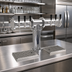 Thumbnail image #2 for Countertop Pipe Tee Draft Dispensing Tower, 6 Faucet, 1 Column, Glycol-Cooled, Stainless Steel