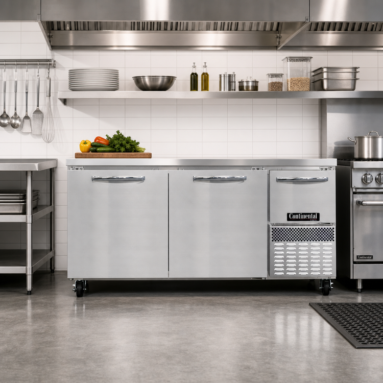 Product image #2 for Continental Refrigerator FA68N 68-Inch Two-Section Worktop Freezer with Solid Doors