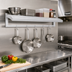 Thumbnail image #2 for Channel Wall-Mounted Tubular Aluminum Shelf with Pot Hook Bar and 5 Hooks, 48 x 12 Inches