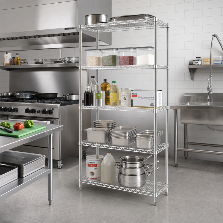 Product image #2 for EAGLEbrite 42" x 21" x 86" 5-Tier Wire Shelving Starter Unit, Zinc Finish