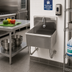 Thumbnail image #2 for Wall-Mounted Stainless Steel Service Sink with Electronic Faucet and Backsplash, 18-Inch x 17.5-Inch x 32.5-Inch