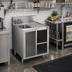Thumbnail image #2 for Krowne Royal Series 24-Inch Stainless Steel Open Front Underbar Wet Waste Cabinet with Left Sink and Right Drainboard