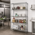Thumbnail image #2 for Quantum Stationary Chrome Wire Shelving Starter Kit, 42 x 18 x 74 Inches, 4 Shelves