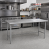 Thumbnail image #2 for Advance Tabco 84 Inch x 36 Inch Open Base Stainless Steel Work Table with 1-1/2 Inch Rear Up-Turn