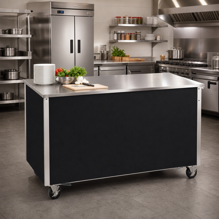 Product image #2 for Vollrath 4-Series Signature Server 88-Inch Mobile Stainless Steel Utility Station with Black Laminate Enclosed Base