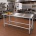 Thumbnail image #2 for John Boos Stallion 108-Inch x 30-Inch 14-Gauge 300-Series Stainless Steel Flat Top Work Table with Galvanized Base