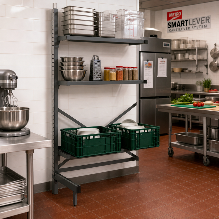 Product image #2 for Metro SmartLever 72"W x 18"D Add-On Cantilevered Shelving Kit