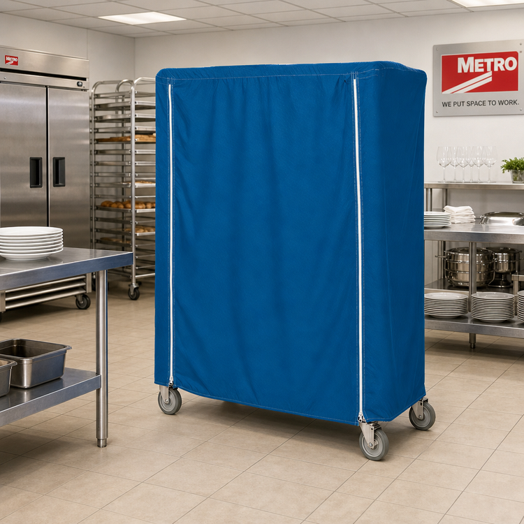Product image #2 for Metro Queen Mary & Banquet Cart Cover, 48 x 24 x 74 Inches, Mariner Blue