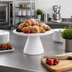 Thumbnail image #3 for American Metalcraft White Wood Pedestal Buffet Riser, 7-1/4-Inch High, Hampton Collection