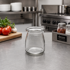 Thumbnail image #2 for American Metalcraft RGJ4 4 oz. Clear Round Glass Condiment Jar Case of 72