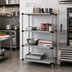 Thumbnail image #2 for Quantum 4-Shelf Solid Stainless Steel Shelving Starter Kit, 24 x 24 x 54 Inches, Stationary