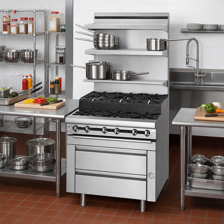 Product image #2 for Titan JMRHE-5-5 Heavy Duty 60" Modular Gas Range with Open Burners