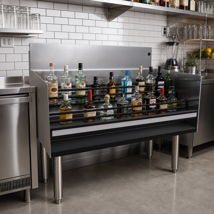 Product image #2 for Glastender 36-Inch Free-Standing 4-Step Underbar Liquor Steps, 24-Inch Deep, Stainless Steel