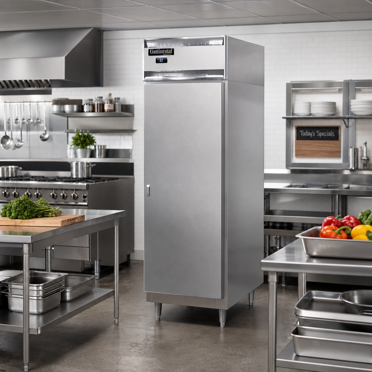 Product image #2 for Continental Refrigerator Designer Line D1FNSSPT One-Section Pass-Thru Reach-In Freezer with Solid Doors