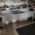 Thumbnail image #2 for Glastender Three-Compartment Stainless Steel Underbar Sink Unit with Left and Right 30-Inch Drainboards
