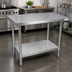 Thumbnail image #2 for BK Resources 60-Inch x 36-Inch 16-Gauge Stainless Steel Flat Top Work Table with Adjustable Undershelf