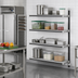 Thumbnail image #2 for Cambro Camshelving Elements XTRA 24 x 60 x 84 Inch Stationary Solid 4-Shelf Add-On Shelving Unit, Speckled Gray